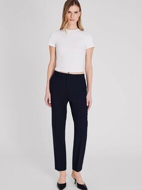 Club Monaco Black Mid Rise Long Suit Pant size 4